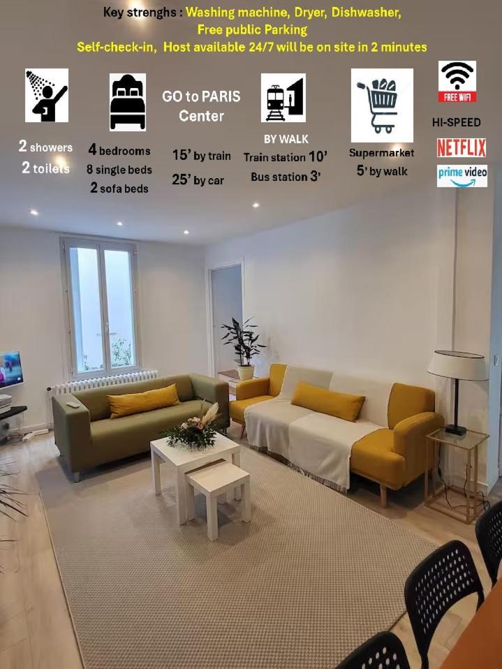 Maison Cosy 15 Mn Paris - Linges Hotel Confort Vitry-sur-Seine Exterior foto